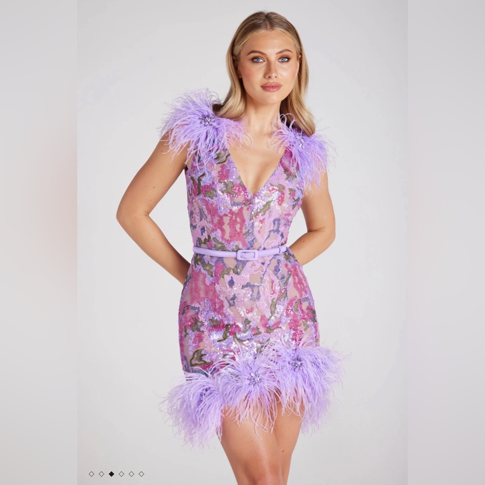 NADINE MERABI Isla Purple Dress Size SM
